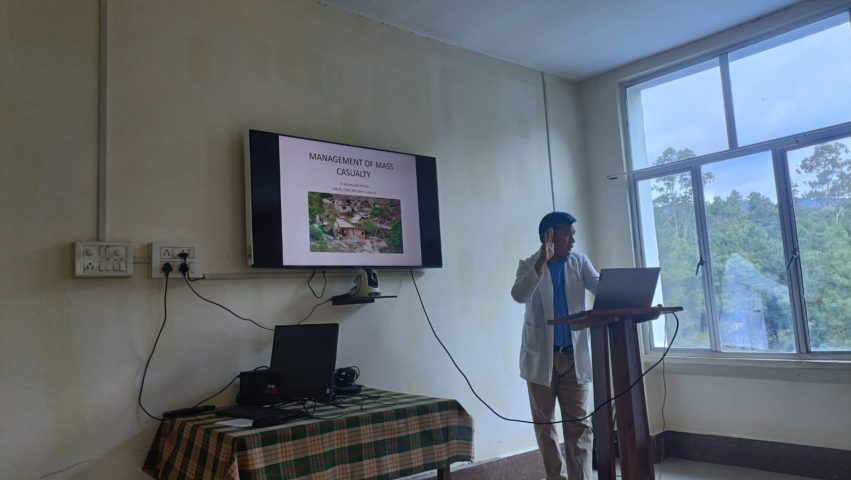 CME taken up by Dr. Mekhulsim on Management of Mass Casualty